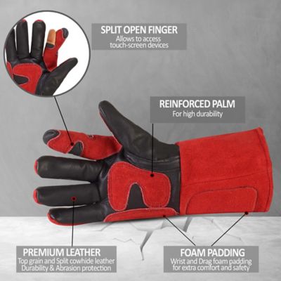 Image showing  Grain Cowhide Removable Finger Welding & Work Glove