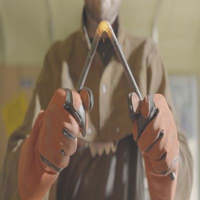 Image showing  Grain Cowhide Removable Finger Welding & Work Glove