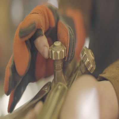 Image showing  Grain Cowhide Removable Finger Welding & Work Glove