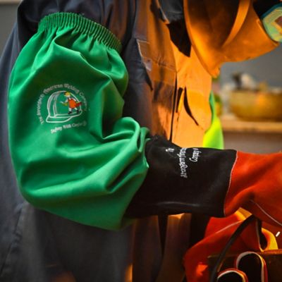 Image showing 5 th Strongarm Green Fire-Resistant Cotton Welding Sleeve 18 Inch