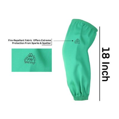 Image showing  Green Fire-Resistant Cotton Welding Sleeve 21 Inch