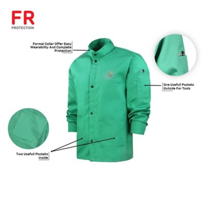 Image showing  Satin Fire-Resistant Welding Jacket, Green