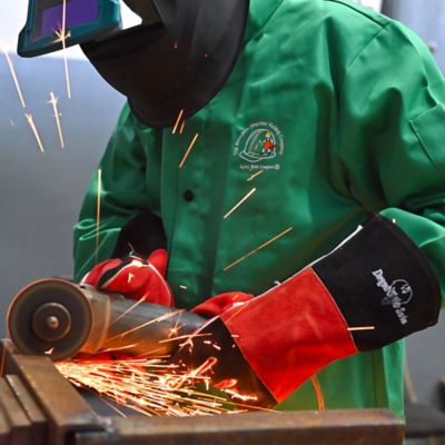 Image showing  Satin Fire-Resistant Welding Jacket, Green