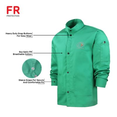 Image showing  Satin Fire-Resistant Welding Jacket, Green