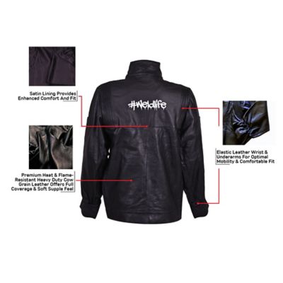 Image showing  Grain Cow Hide Heavy Duty Leather Welding Jacket
