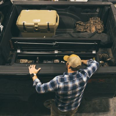 Image showing 7 th DU-HA Humpstor Truck Bed Storage Box fits Trucks with Open Truck Beds, Tonneaus, or Roll Up Covers
