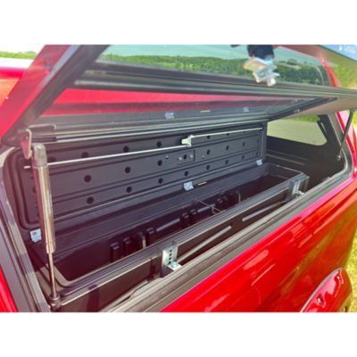 Image showing  Humpstor Truck Bed Storage Box fits Trucks with Toppers Black Heavy-Duty Side Tool Box