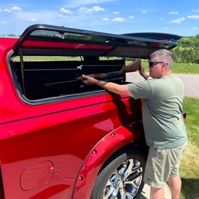 Image showing 5 th DU-HA Humpstor Truck Bed Storage Box fits Trucks with Toppers Black Heavy-Duty Side Tool Box