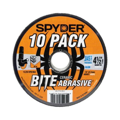 Spyder Bite 4.5 in. Bonded Ceramic Abrasive Cut-Off Wheels, 10-Pack