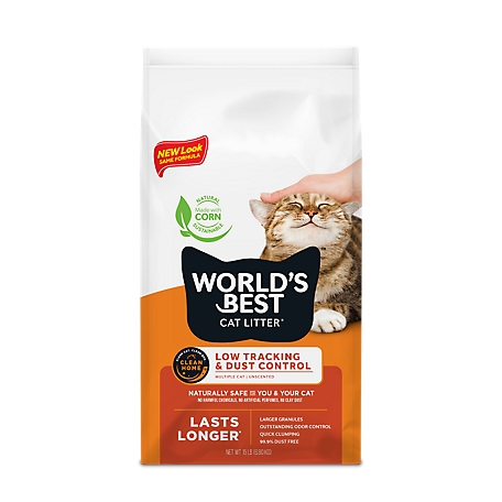 World's Best Cat Litter Low Tracking & Dust Control Cat Litter, 15 lb.