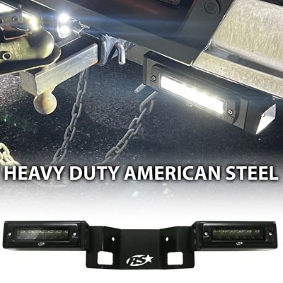 Image showing  2021-2022 Ford F150 Hitch Bar Reverse LED Flood Heavy-Duty Bolt-On Black Out Heated Lens Dual End Light Cap