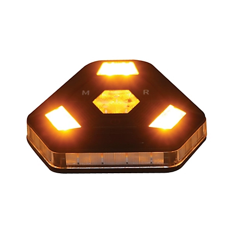 Race Sport Lighting White and Amber Wireless Micro Sized Strobe Wig Wag Beacon Portable Magnetic Base and USB Charging Cable