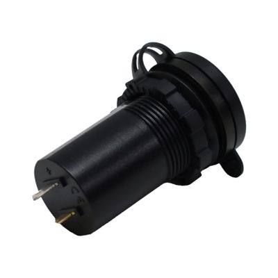 Image showing  Round Socket Auxiliary Digital Voltage Meter and Charging Port Combo C-Type QC4.0 60W + A-Type USB3.0 36W