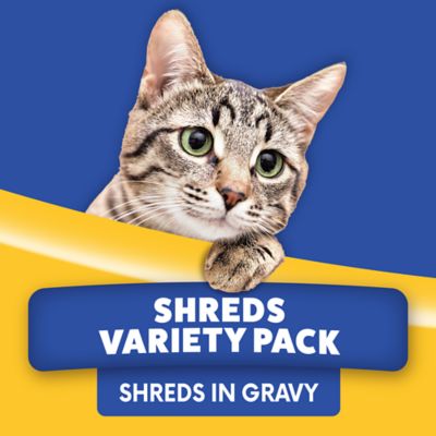 Image showing 5 th Paws & Claws Shreds in Gravy Wet Cat Food Variety Pack, 32 Cans