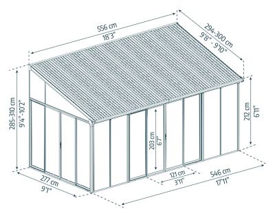 Image showing 6 th Canopia by Palram SanRemo Patio Enclosure Gray/Clear, 10 x 18ft.