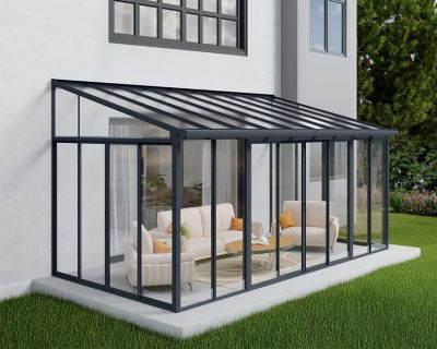 Image showing 8 th Canopia by Palram SanRemo Patio Enclosure Gray/Clear, 10 x 18ft.