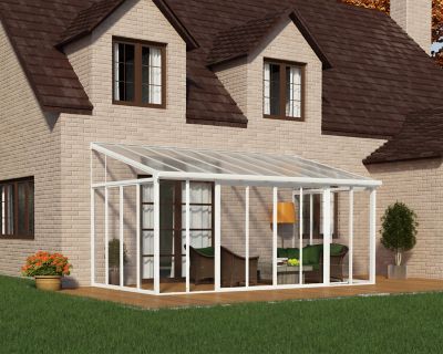 Image showing  SanRemo Patio Enclosure White with Screen Doors (6), 10 x 18ft.