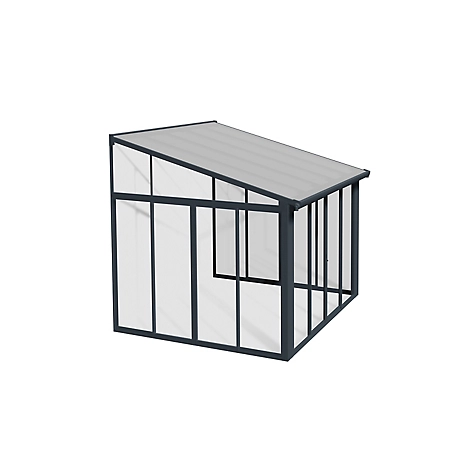 Canopia by Palram SanRemo Patio Enclosure Gray/Clear with Screen Doors (6), 10 x 10ft.