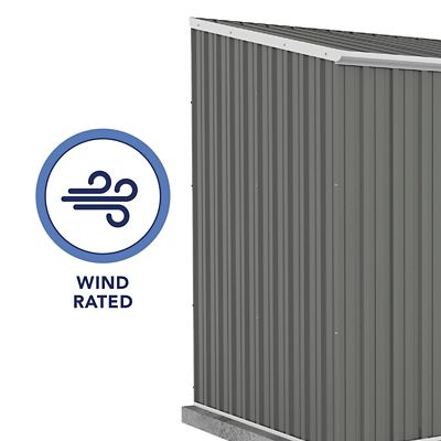 Image showing 5 th ABSCO 7.5 x 5ft. Space Saver Metal Garden Shed, Woodland Gray