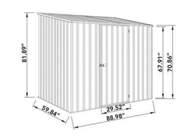 Image showing 8 th ABSCO 7.5 x 5ft. Space Saver Metal Garden Shed, Woodland Gray