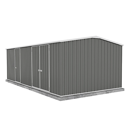 ABSCO Utility 20 ft. x 10 ft. Workshop Metal Shed - Woodland Gray