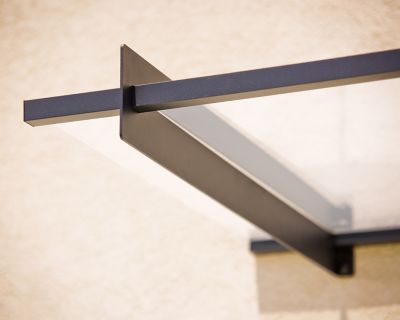 Image showing  Nancy 4100 14 ft. x 3 ft. Awning - Gray/Clear