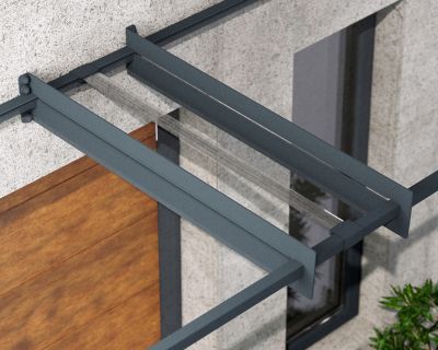 Image showing 6 th Canopia by Palram Nancy 4100, 14 x 3ft. Awning, Gray/Clear