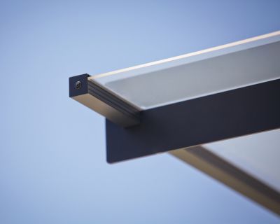 Image showing 5 th Canopia by Palram Nancy 4500, 15 x 3ft. Awning, Gray/Clear