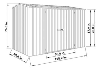 Image showing 8 th ABSCO 10 x 5ft. Premier Metal Storage Shed, Monument