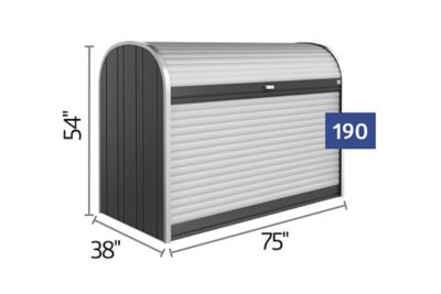 Image showing 9 th Biohort 20 sq. ft. StoreMax 190 Storage Unit, 6 ft. x 3 ft. x 4 ft., Dark Grey/Silver