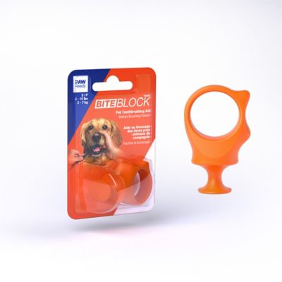 Paw Ready Dog Toothbrush Assistant, Bite Block for Small Dog or Cat, Orange