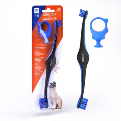 Paw Ready Dog Toothbrush, Dog Bite Block Assistant Bundle for Small Dog or Cat, Blue
