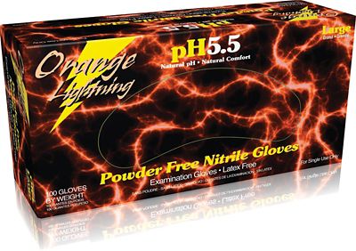 KBS Coatings Orange Lightning Nitrile Gloves, Box (50), 2XL