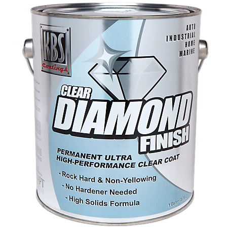 KBS Coatings DiamondFinish Clear Gallon (128oz) - Direct To Metal or Other Coatings - 1K Water Clear Coating