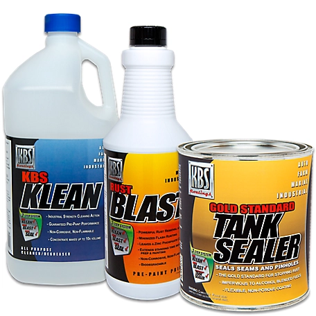 KBS Coatings Auto Fuel Tank Sealer Kit - Tank Sealer Kit For Tractor Tanks and Utility Tanks Up To 25 Gallons
