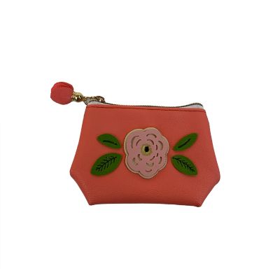 Bella Bug Floral Leatherette Zippered Pouch