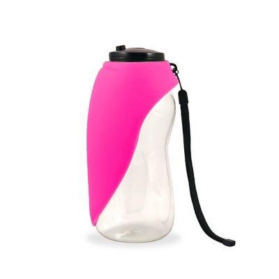 Flipo 26 oz. Fold-A-Bowl Portable Pet Water Bottle & Bowl, Pink