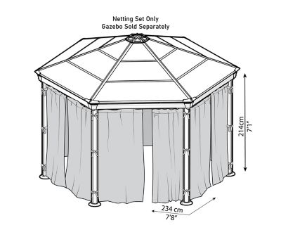 Image showing  Roma/Monaco Gazebo Netting set - 6 pc.
