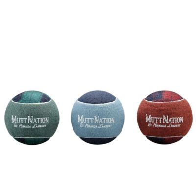 MuttNation Fueled by Miranda Lambert Colorado High Jumbo Tennis Ball Dog Toys, 3-Pack