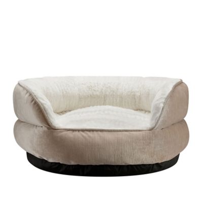 MuttNation Fueled by Miranda Lambert Stacked Cuddler Round Pet Bed, 26 in., Taupe