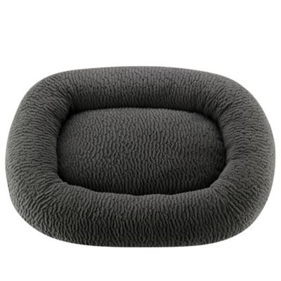 MuttNation Fueled by Miranda Lambert Oval Bolster Pet Bed, 36 in. x 27 in., Dark Gray