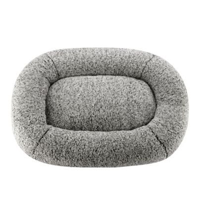 MuttNation Fueled by Miranda Lambert Oval Bolster Pet Bed, 36 in. x 27 in., Marled Gray