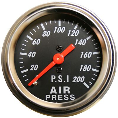 Bulldog Winch 0-200 psi Air Pressure Gauge, 2 in., Mechanical, Lighted