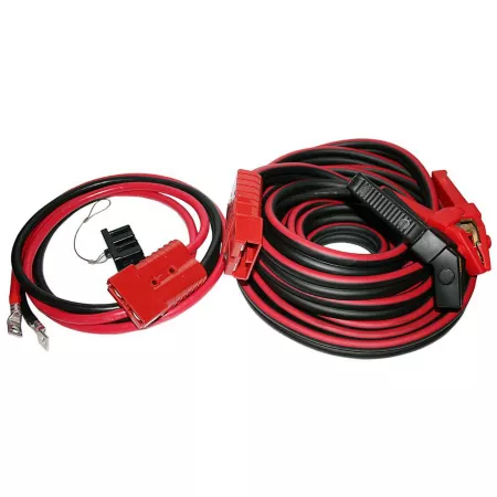 Bulldog Winch Booster Cable Kit 25' x 1/0ga with Quick Connects + 7.5' Truck Wire Jumper Cables