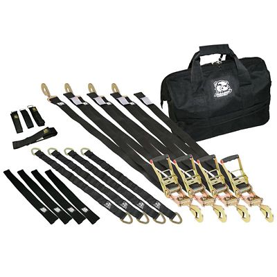 Bulldog Winch 17 pc. Ratcheting Tie-Down Strap Set, 20351