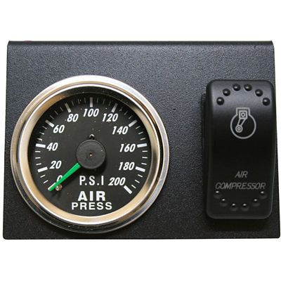 Bulldog Winch 200 psi Dual Air Pressure Gauge, Switch, Bracket Set