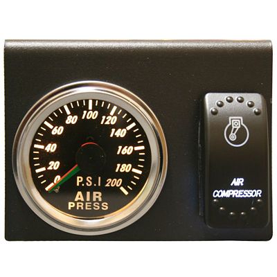 Image showing  200 psi Dual Air Pressure Gauge, Switch, Bracket Set
