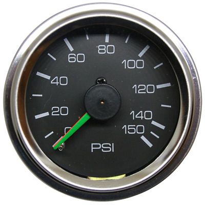 Bulldog Winch 0-150 psi Air Pressure Gauge, 2 in., Dual Needle, Mechanical, Lighted