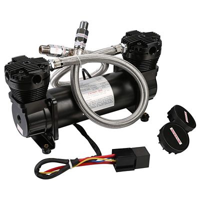 Bulldog Winch Compressor, 200 psi Double Cylinder for On-Board Use 4.2cfm, Black