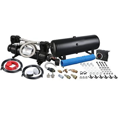 Image showing  On Board Air Kit, Twin Head 4.2CFM with 5 gal. Tank, In-Cab Gauge & Switch